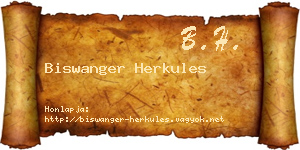 Biswanger Herkules névjegykártya